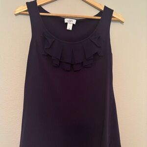 LOFT Women's Purple Ruffle Tank Top